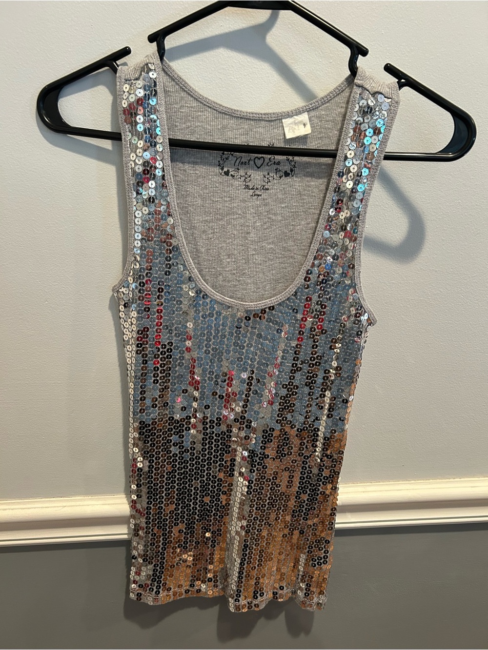 Next Era Silver Sequin Tank Top